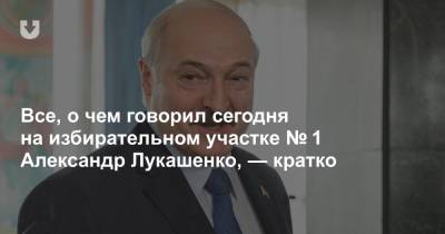 Все, о чем говорил сегодня на избирательном участке № 1 Александр Лукашенко, — кратко