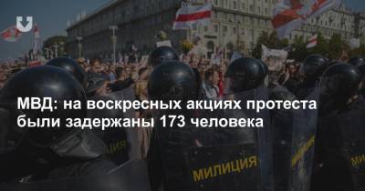 МВД: на воскресных акциях протеста были задержаны 173 человека