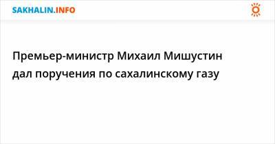 Премьер-министр Михаил Мишустин дал поручения по сахалинскому газу