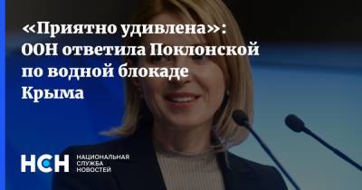 «Приятно удивлена»: ООН ответила Поклонской по водной блокаде Крыма