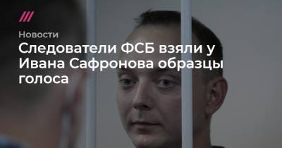 Следователи ФСБ взяли у Ивана Сафронова образцы голоса