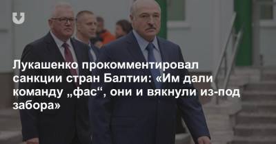 Лукашенко прокомментировал санкции стран Балтии: «Им дали команду „фас“, они и вякнули из-под забора»