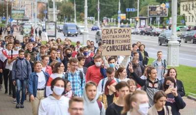 В Минске прошел протестный марш студентов, поддержанный рабочими