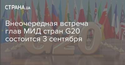 Внеочередная встреча глав МИД стран G20 состоится 3 сентября