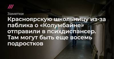 Красноярскую школьницу из-за паблика о «Колумбайне» отправили в психдиспансер. Там могут быть еще восемь подростков