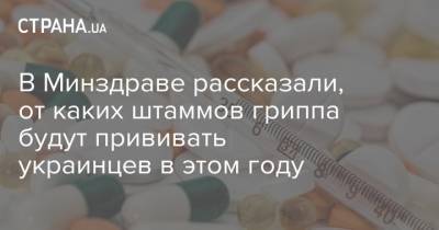В Минздраве рассказали, от каких штаммов гриппа будут прививать украинцев в этом году