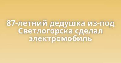 87-летний дедушка из-под Светлогорска сделал электромобиль