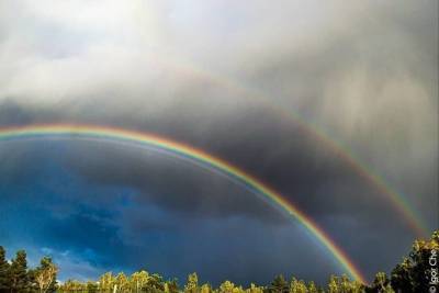 Показываем красивые фото двойной радуги в Красноярске