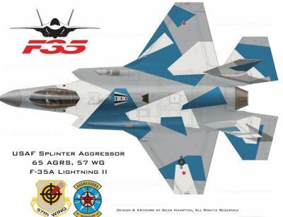 Первые изображения замаскированных под российские Су-57 американских истребителей F-35A появились в Сети