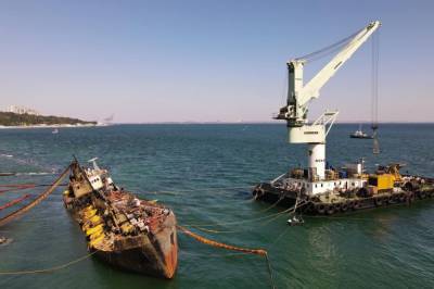 В сети появилось видео момента транспортировки Delfi в порт Черноморска