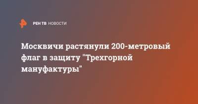 Москвичи растянули 200-метровый флаг в защиту "Трехгорной мануфактуры"
