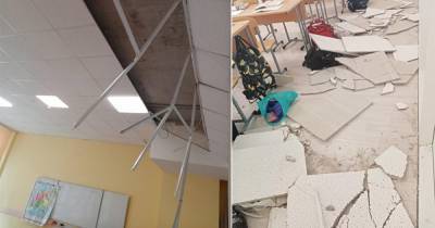 Выбегали с криками: в российской школе обрушился потолок