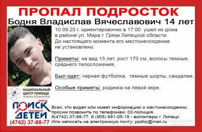 Пропавшего 14-летнего подростка ищут в Липецкой области
