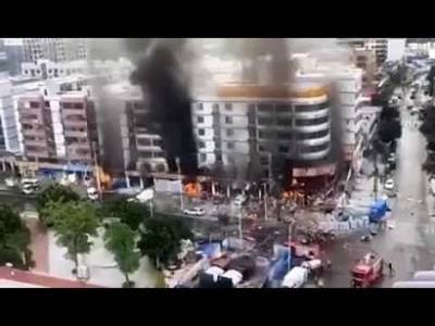В Китае близ отеля прогремел мощный взрыв: есть пострадавшие