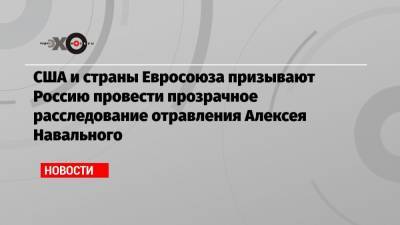США и страны Евросоюза призывают Россию провести прозрачное расследование отравления Алексея Навального