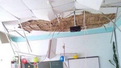 В Башкирии в одной из школ обвалился потолок