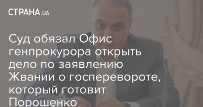 Суд обязал Офис генпрокурора открыть дело по заявлению Жвании о госперевороте, который готовит Порошенко