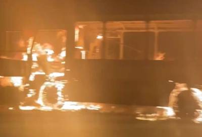 Накануне вечером в Гатчинском районе сгорел рейсовый автобус