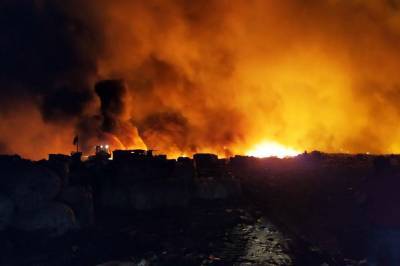 В Кривом Роге вспыхнул пожар на полигоне твердых бытовых отходов