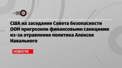 США на заседании Совета безопасности ООН пригрозили финансовыми санкциями из-за отравления политика Алексея Навального