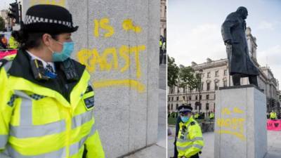 В Лондоне с памятником Черчиллю случился "ужасный вандализм"