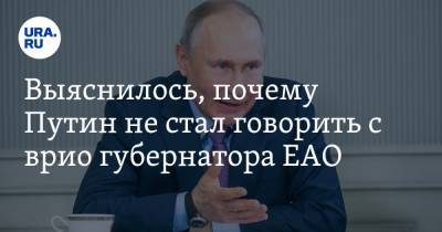 Выяснилось, почему Путин не стал говорить с врио губернатора ЕАО