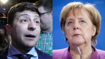 Меркель обещала Зеленскому помощь Германии и Франции в делах Донбасса