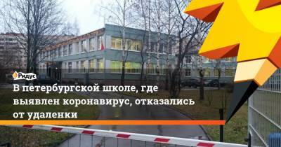 В петербургской школе, где выявлен коронавирус, отказались от удаленки