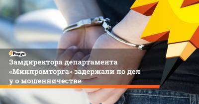 Замдиректора департамента «Минпромторга» задержали поделу омошенничестве