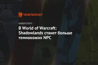 В World of Warcraft: Shadowlands станет больше темнокожих NPC
