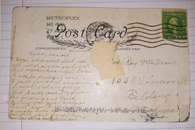 Женщине пришла отправленная почти 100 лет назад открытка