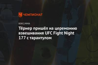 Тёрнер пришёл на церемонию взвешивания UFC Fight Night 177 с тарантулом