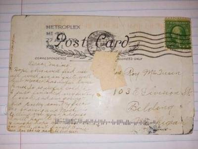 Жительница США получила открытку 100 лет спустя после ее отправки