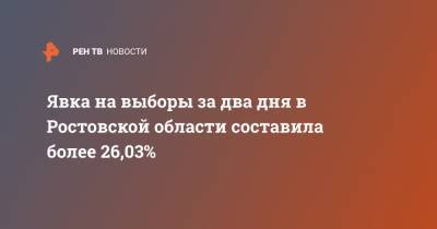 Явка на выборы за два дня в Ростовской области составила более 26,03%