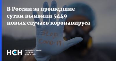 В России за прошедшие сутки выявили 5449 новых случаев коронавируса
