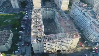 Последствия пожара в многоэтажном доме в Краснодаре — видео