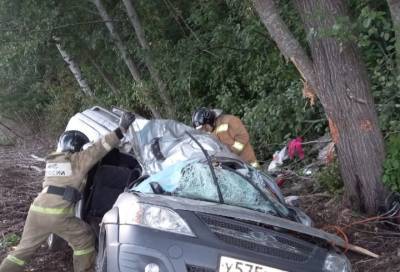 В Ленобласти спасатели вытащили пострадавшего из машины после ДТП