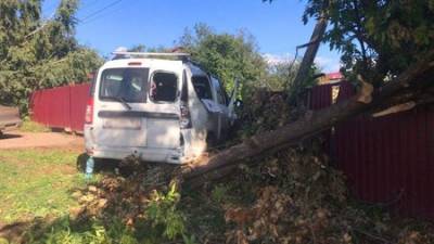 В Уфимском районе Lada Largus врезалась в забор: Водитель был трезв