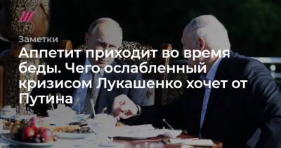 Аппетит приходит во время беды. Чего ослабленный кризисом Лукашенко хочет от Путина