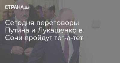 Сегодня переговоры Путина и Лукашенко в Сочи пройдут тет-а-тет
