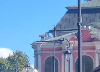 Мужчина забрался на крышу Александро-Невской лавры в Петербурге