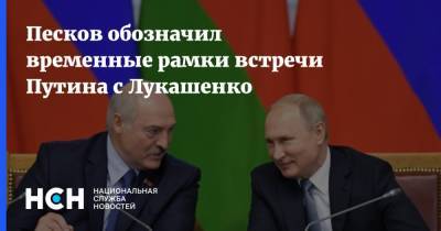 Песков обозначил временные рамки встречи Путина с Лукашенко