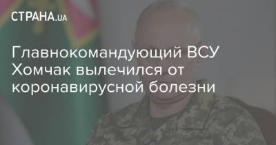 Главнокомандующий ВСУ Хомчак вылечился от коронавирусной болезни