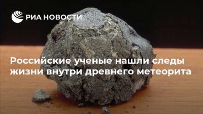 Российские ученые нашли следы жизни внутри древнего метеорита