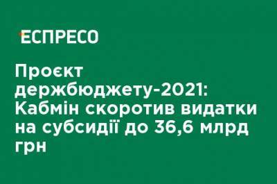 Проект госбюджета-2021: Кабмин сократил расходы на субсидии до 36,6 млрд грн
