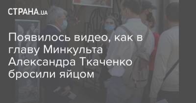Появилось видео, как в главу Минкульта Александра Ткаченко бросили яйцом