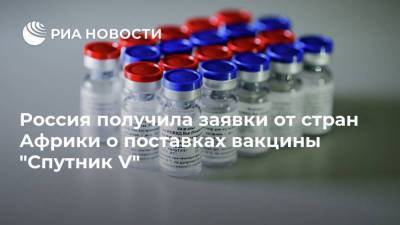 Россия получила заявки от стран Африки о поставках вакцины "Спутник V"