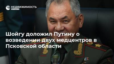 Шойгу доложил Путину о возведении двух медцентров в Псковской области