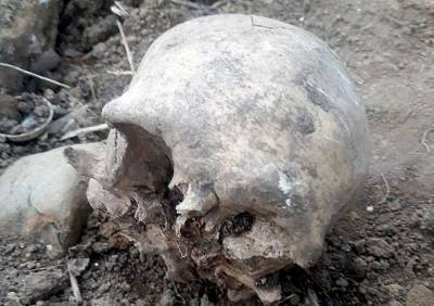 В Пронске во время земляных работ нашли человеческий череп