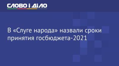 В «Слуге народа» назвали сроки принятия госбюджета-2021